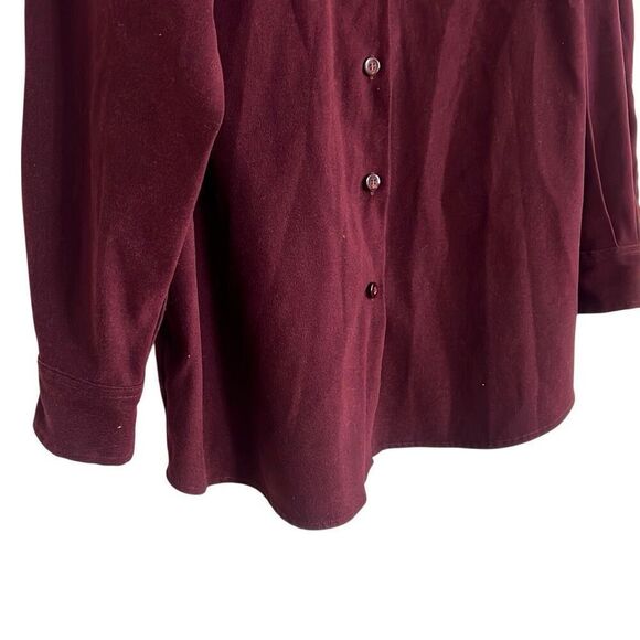 Bill Blass Stretch Pockets Long Sleeve Button Down Shirt Maroon Size Large - Picture 5 of 8